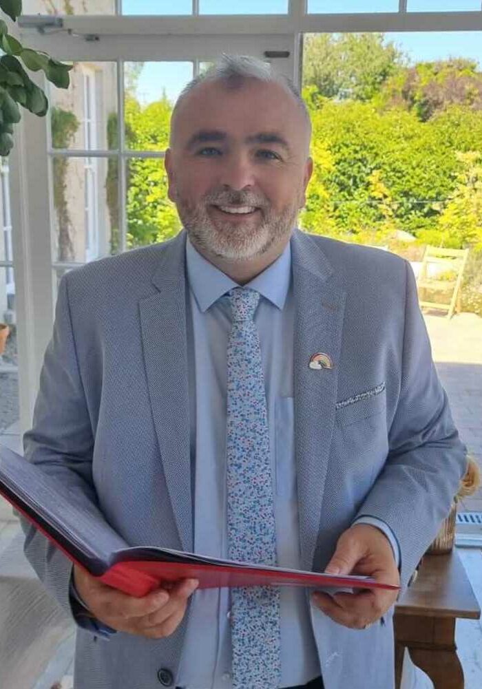 Cork Celebrant Brian Twomey Interfaith Celebrant Legal wedding solemniser Cork Irealnd